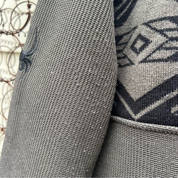 Spyder Nordic Henley Mid-weight Core Sweater Gray Black LARGE - Picture 6 of 7